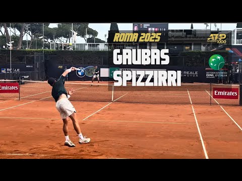 Vilius Gaubas vs Elliot Spizzirri ATP Quali Roma 2025 Court Level 4K 