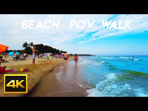 POV WALK 🌴BEACH🌴 | 🏖️Platja llarga, Salou, Spain📍