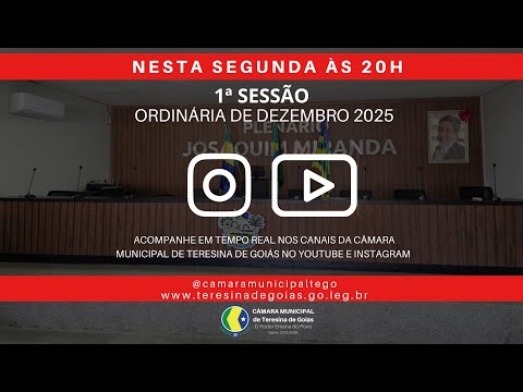 1ª SESSÃO ORDINÁRIA DO MÊS DE DEZEMBRO  DE 2025.
