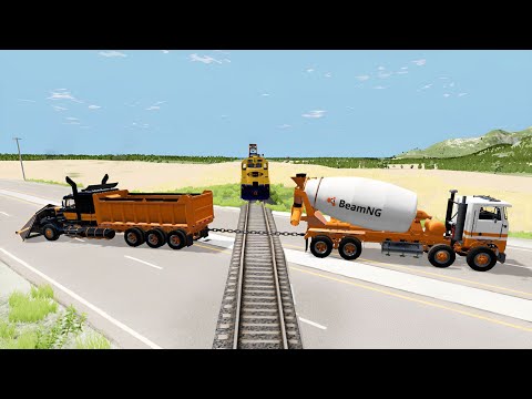 ⚠️ Crazy Experiment: Train vs Chained Trucks!💥