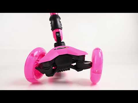 Video de Monopatín Plegable 4 ruedas Storm PRO con Protecciones Rosa