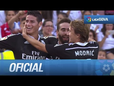 Golazo al primer toque, con el empeine, de James (0-2) Granada CF - Real Madrid