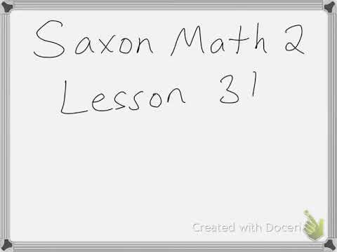 Saxon Math 2 Lesson 31