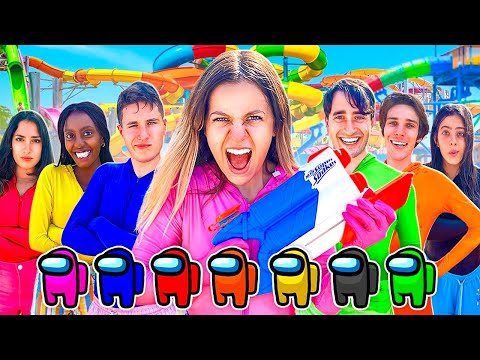 LET'S PLAY AMONG US IN REAL LIFE AT CHALLENGE WATER PARK!🔫
