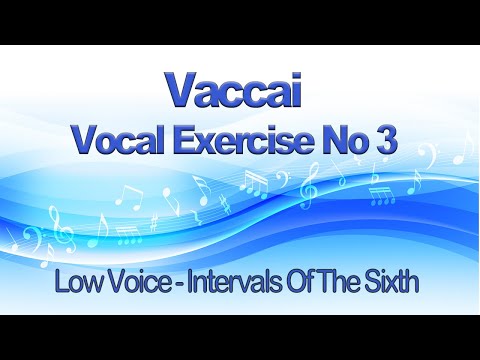 Vaccai Practical Method Lesson 3 Intervals Of The Sixth Key E  Low Voice  for Alto and Bass