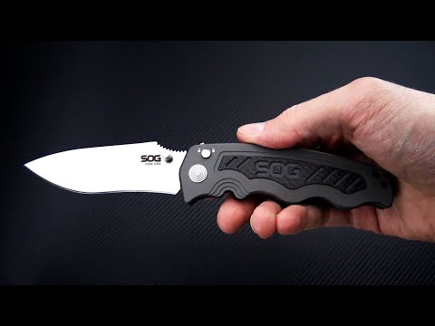 SOG Zoom Spear Point Satin S30V Carbon Fiber Inlaid Aluminum