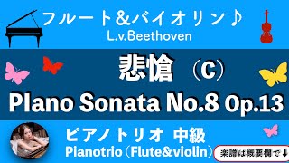ベートーヴェン - 悲愴 (C・ピアノトリオ(Fl,Vn)) by pfkaori