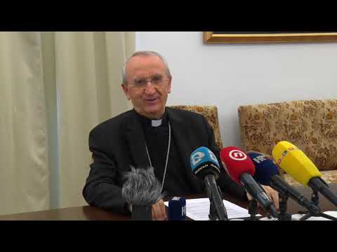 (1.5.2020.) Tiskovna konferencija-Ponovno dopuštenje slavlja sv. Misa, mons. Želimir Puljić,  nadb.