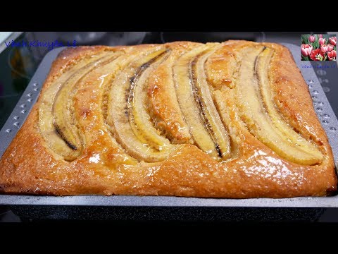 Không cần Máy, Bánh Chuối Nướng, Cách làm Bánh Bông Lan Chuối Nổi tiếng - Banana Cake by Vanh Khuyen