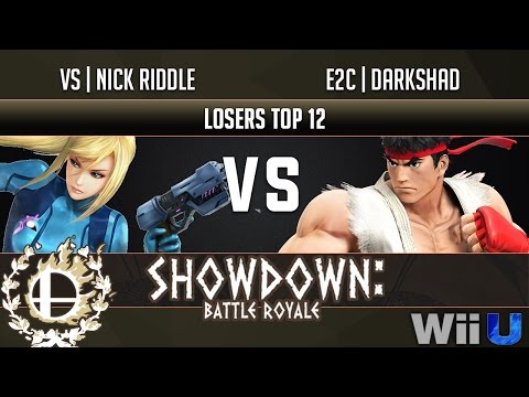 Showdown Battle Royale LOSERS TOP 12 - VS | Nick Riddle (ZSS, Bowser) vs E2C | Darkshad (Ryu)