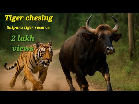 Tiger Attack To Indian Gaur/टाईगर चेजिंग इंडियन गौर