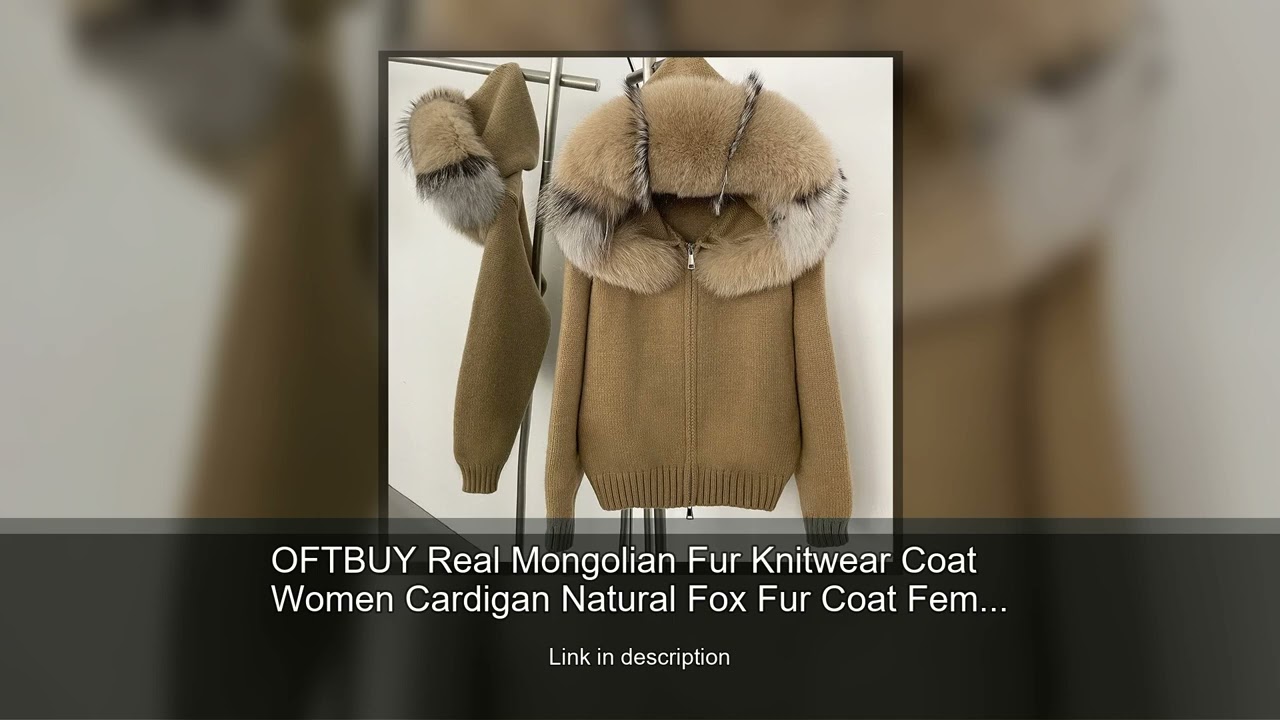 OFTBUY Real Mongolian Fur Knitwear Coat Women Cardigan Natural Fox Fur Coat Female Spring Autum