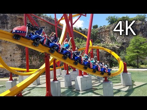 Off-ride footage of a Wonder Woman Golden Lasso Coaster train