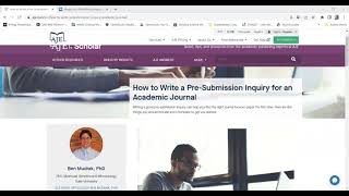 How to Write a Pre-Submission Inquiry for an Academic Journal 