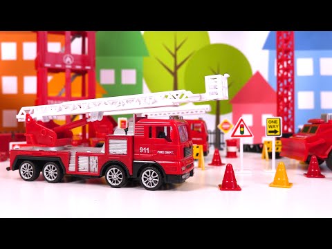 Camions de Pompiers Jouets Chantier Firetruck Toys