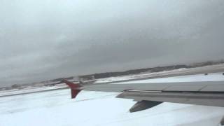 preview picture of video '3th January. UUEE-OMDB . Moscow To Dubai Aeroflot flight SU519. Taxiing and TakeOff (Wingview)'