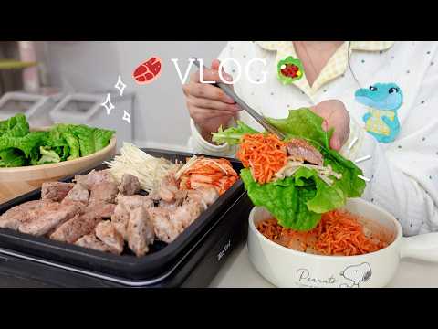 코스트코 대용량 장보고 통고기 손질하는 1인가구 일상🥩 | 연어 숙성·고기 소분·치즈 소분