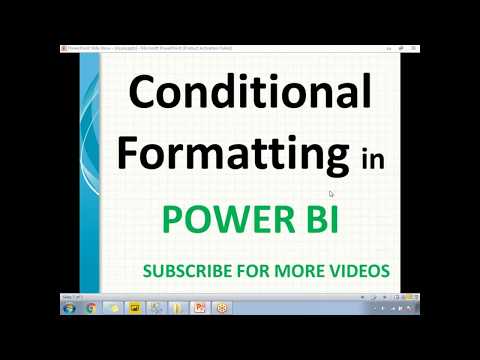 Conditional Formatting in POWER BI