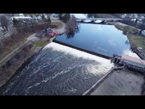 Drone footage  of  Hosmer marina and Ogdensburg N .Y. Post office. 3/13/25