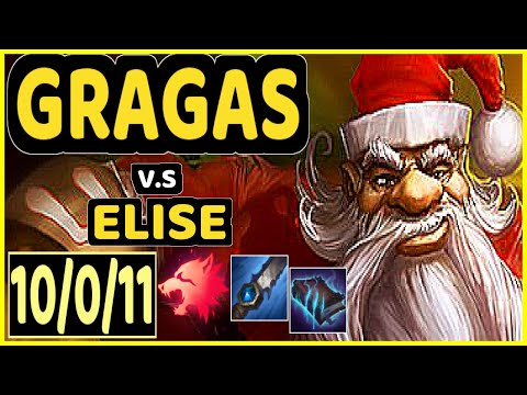 SKEANZ (GRAGAS) vs ELISE - 10/0/11 KDA JUNGLE CHALLENGER GAMEPLAY - EUW