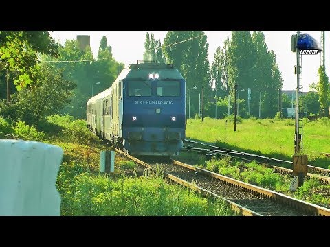 Trenuri de Calatori pe Apus/Passenger Trains on Sunset in Oradea Est Triaj - 15 July 2018