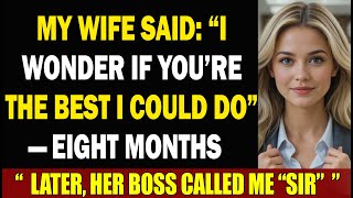 My Wife Said: “I Wonder If You’re The Best I Could Do” —Eight Months Later, Her Boss Called Me 'Sir'
