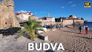 🇲🇪 Walking in Budva | Beautiful Beaches & Historic Old Town 4K 60 FPS