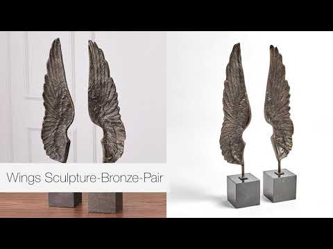 Wings Sculpture-Gold Leaf-Pair sculpture(النحت الأجنحة - النحت الذهبي على شكل أوراق الشجر)