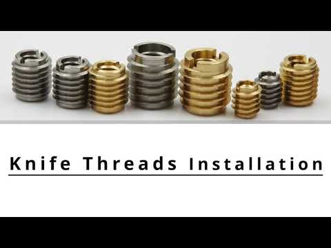 Part of a video titled How to Install Knife™ Thread Inserts in Hardwood - YouTube