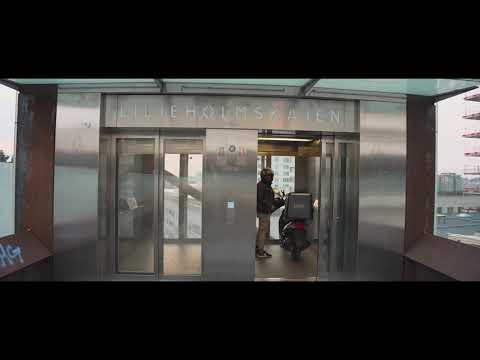 Sweden, Stockholm, Södermalm Årsta Liljeholmskajen - KONE elevator - going down