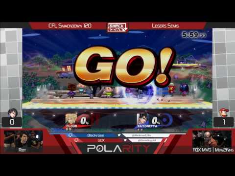 CFL Smackdown 120 WiiU - Riot (Bayonetta) vs FOX MVG | Mew2king (Cloud) - Losers Semis
