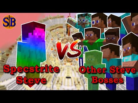 Sathariel Battle - Spectrite Steve vs Other Steve Bosses | Minecraft Mob Battle