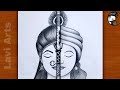 How to draw Radha krishna Half Face | Easy drawing for beginners | lavi arts
