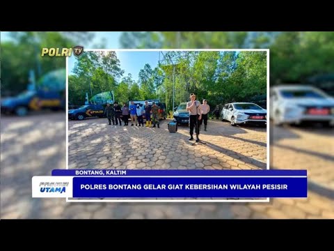 POLRES BONTANG GELAR GIAT KEBERSIHAN WILAYAH PESISIR
