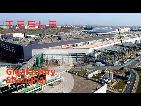(March 26 2022) Tesla Gigafactory 3 Shanghai 4K Video