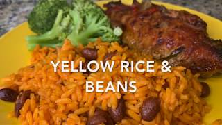 How to make: The BEST Yellow rice & Beans.. ever!!! | Rice and Beans recipe