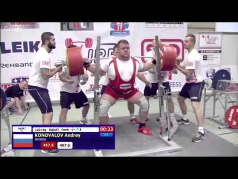 Andrey Konovalov 457,5kg Squat +120kg 2015 IPF World Championships