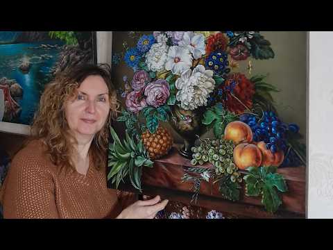 фото картина маслом на холсте. натюрморт 0