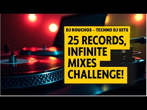 DJ Rouchos - 25 Vinyl Records, Infinite Mixes Challenge [Techno Vinyl Set]