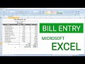 How To Entry Bill In Microsoft Excel Billing In Microsoft Excel