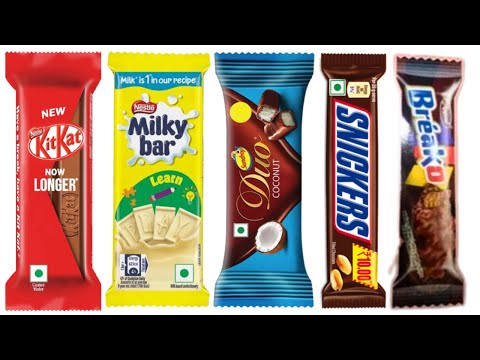 Kitkat vs Milkybar vs Duo Coco vs Snickers vs Breako choclate unboxing review #chocolate #unboxing