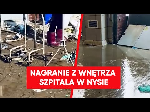 Fatalne skutki powodzi w Nysie. Nagranie z wnętrza szpitala