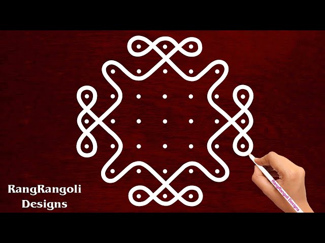 Dotted rangoli design sikku kolam for poojas by rangrangoli designs