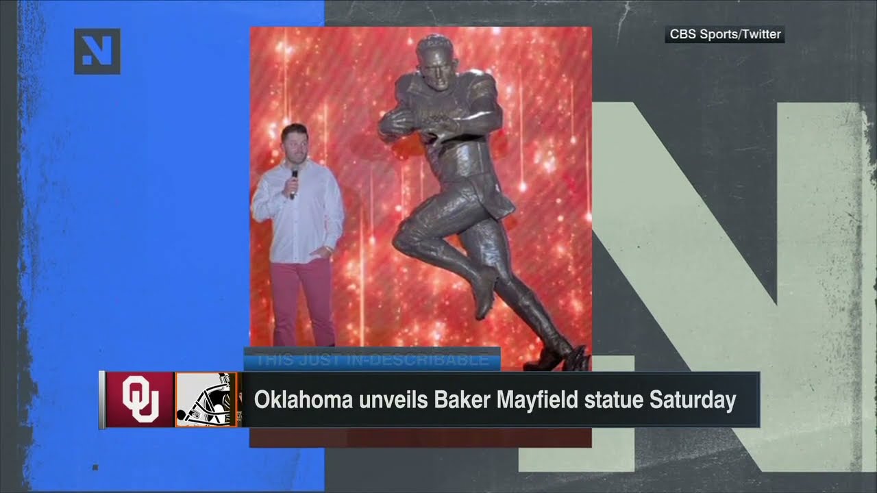 Does Baker Mayfield's Oklahoma statue even look like him?! | This Just In