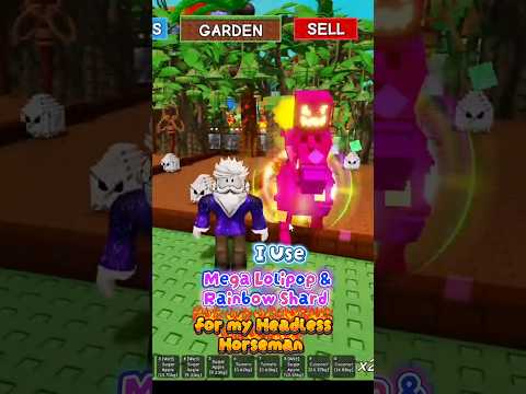 I Use Mega Lolipop & Rainbow Shard for my Headless Horseman at Grow a Garden Roblox