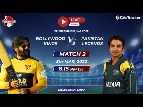 Friendship Cup LIVE: Match 2 Bollywood Kings v Pakistan Legends Live Stream | Live Cricket Streaming