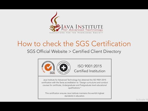 How to Check the SGS Certification | Java Institute for Advanced Technology