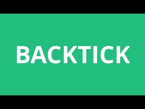 How To Pronounce Backtick - Pronunciation Academy