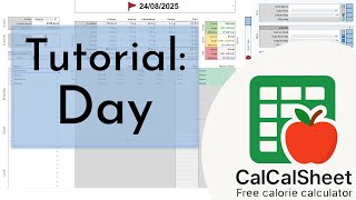 Calorie Calculator Sheet - 2. Tutorial, Day sheet