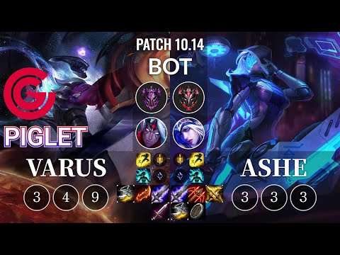 CG Piglet Varus vs Ashe Bot - KR Patch 10.14